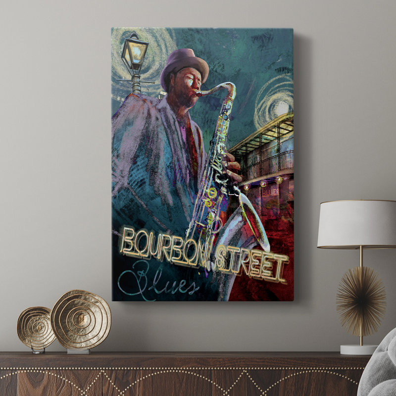 Bourbon St. Blues - Cavas enveloppés de galerie, H 18 po x l 12 po