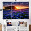 «Single Tree Blossoming Flower Field Sunset - Blue Bonnets», ensemble de reproduction d'art mural-360991038-360991034