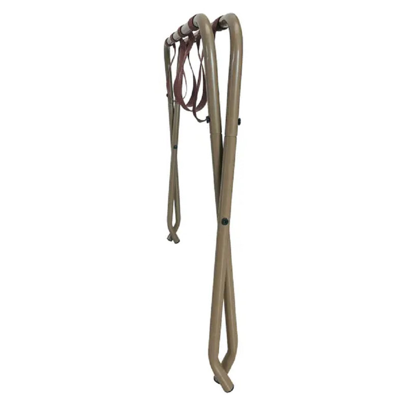 Gold and Brown Metal Folding Luggage Rack