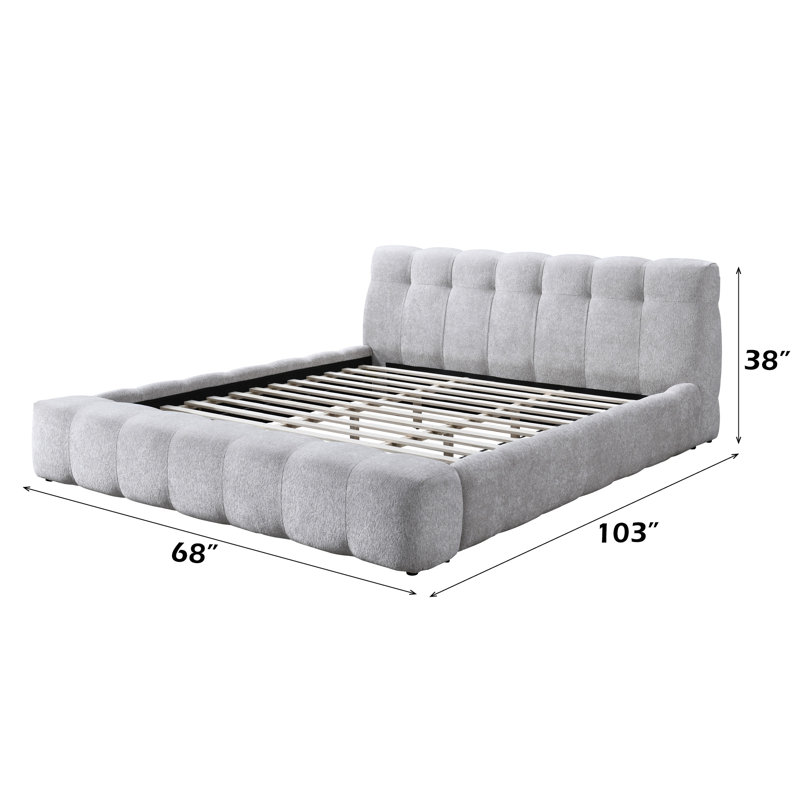 Lit en chenille Hannah gris