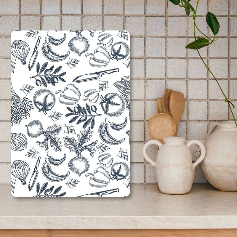 Premium Tempered Glass Cutting Board, 9.8 x 13.8 inches | 100% Antibacterial, Easy Clean, Non-Slip Silicone Feet | Durable Kitchen Essential for Safe Food Preparation, Stylish and Functional Design