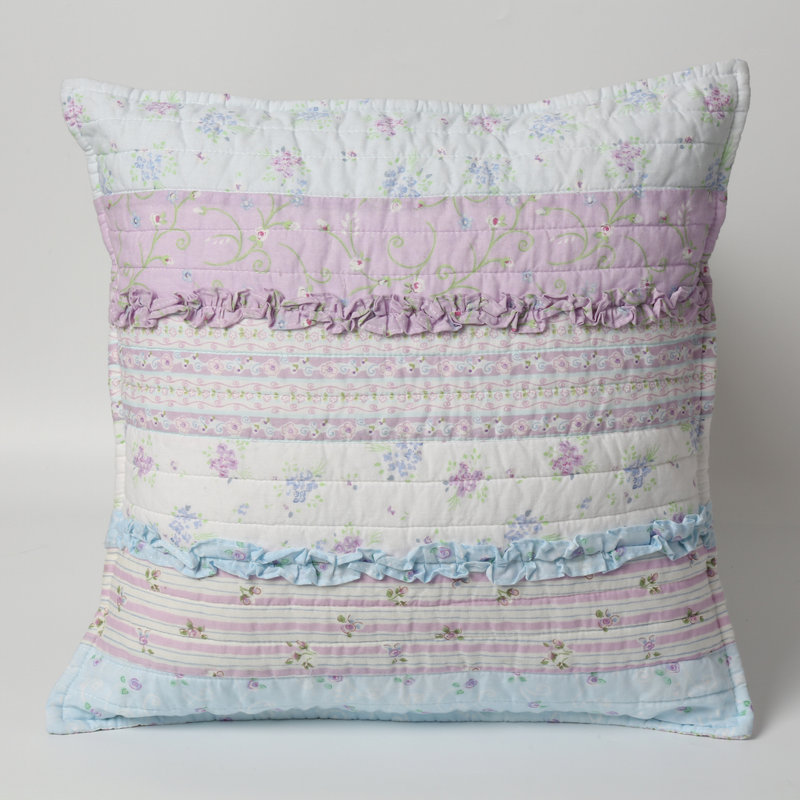 Romantic Chic Embroidered Cotton Throw Pillow