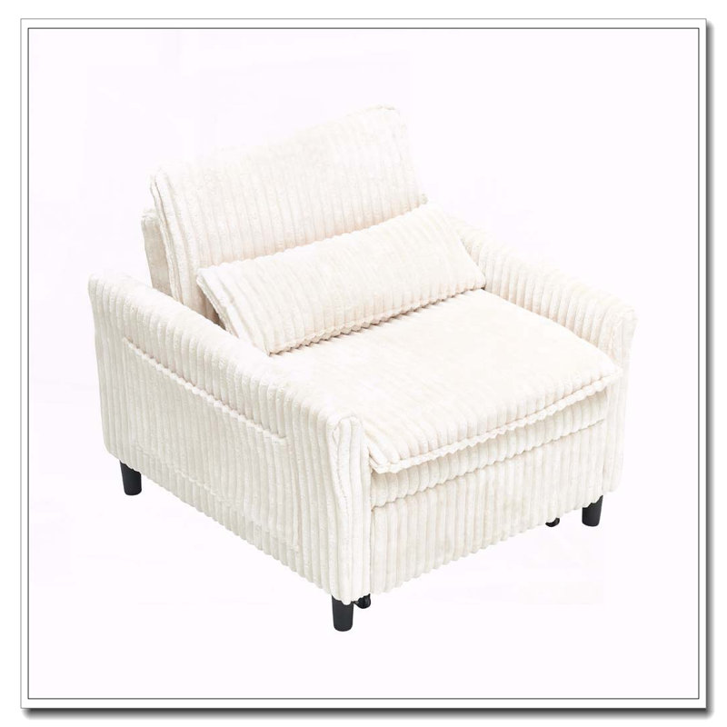 Fauteuil club en velours côtelé, Beige