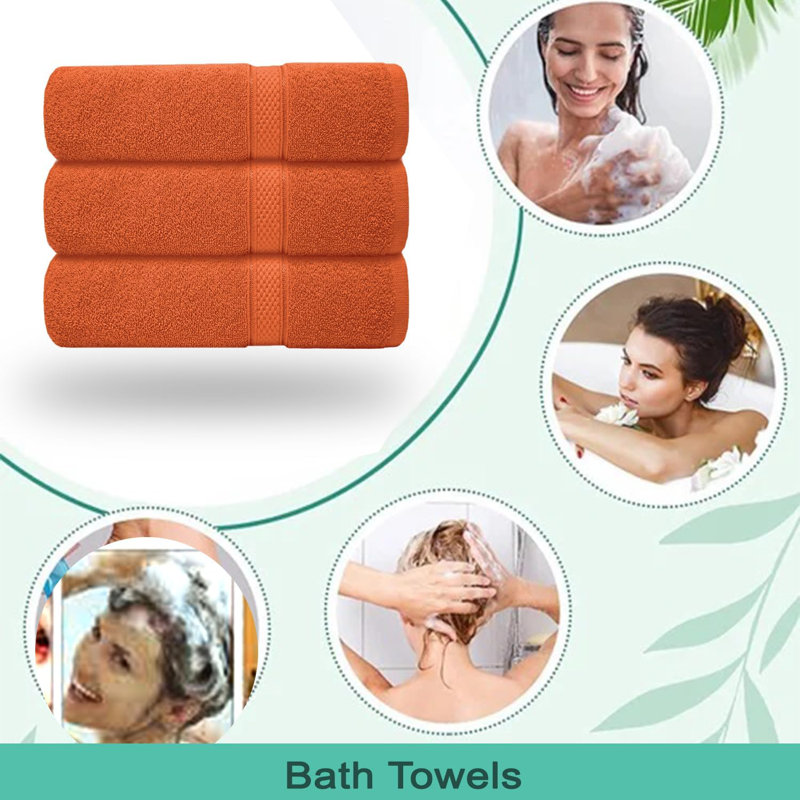 Nayelly Turkish Cotton Bath Towel, Orange