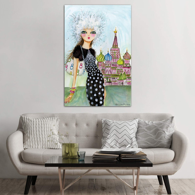 Art de Moscou, H 60 po x l 40po x P 1,5 po, Toile tendue