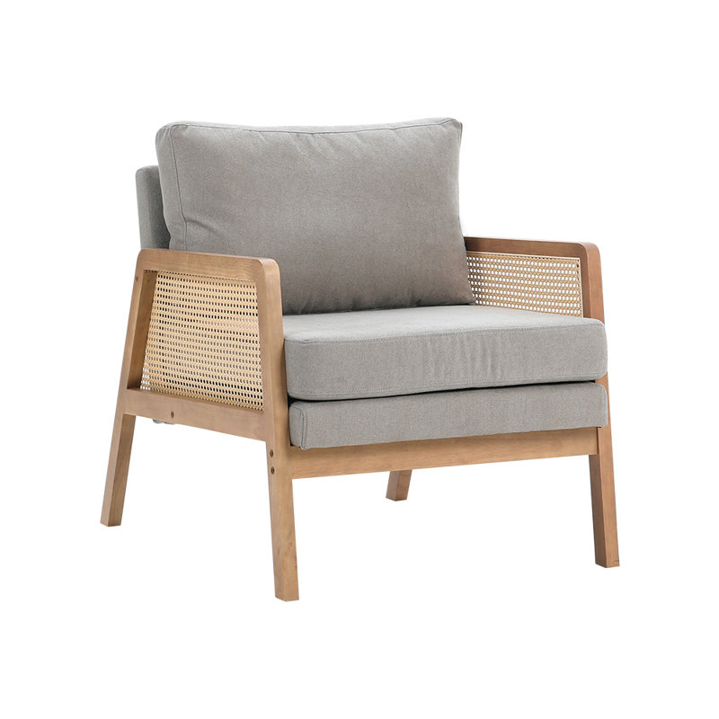 Calvino Wicker Armchair, Light Grey