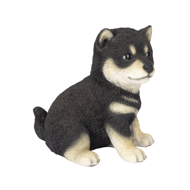  Shiba Decorative Puppy Figurine for Home & Garden Décor, Handpainted Polyresin Dog Statue, Realistic Design | Gift for Dog Lovers | Weather-Resistant Indoor/Outdoor Decor