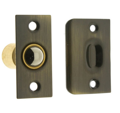 Solid Brass Wide Square Roller Ball Catch