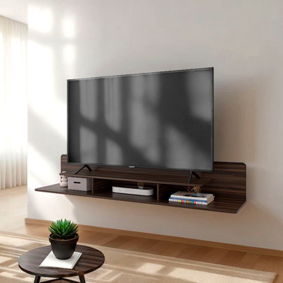 Meuble télé flottant Dragon avec tablettes ouvertes pour les médias et la décoration, surface résistante aux rayures pour la longévité