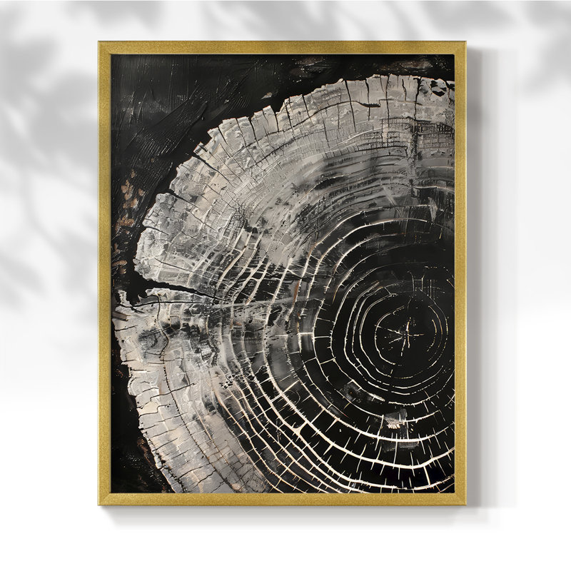 ABSTRACT Series CXXXIII  -Premium Framed Print -Ready to Hang - No Nails Required, Gold, 15" H x 12" W
