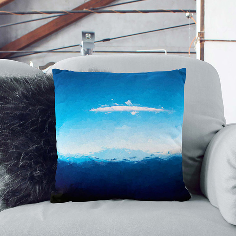 Mountain Cloud Cushion with Filling, 40cm H x 40cm W x 15cm D, Stone