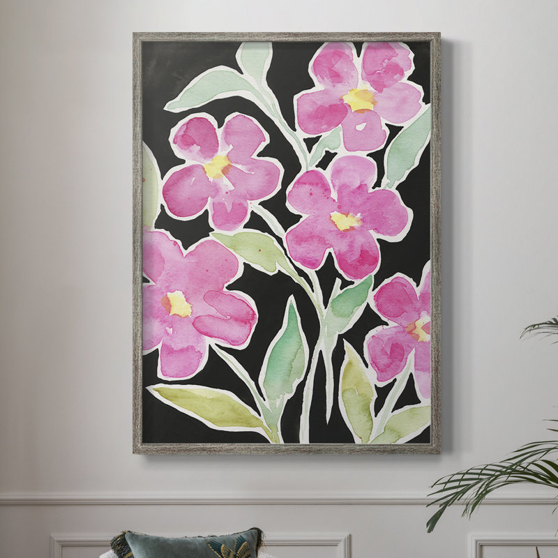 Chorale florale, reproduction encadrée - bois massif, H 11 po x l 9 po