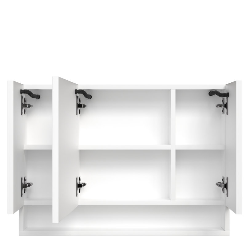 Armoire de rangement blanche pour salle de bain avec miroir et lumières à DEL - 39 po x 28 po, moderne, murale, imperméable, aluminium, blanc multi-pouces, lumières, compartiment à plusieurs niveaux
