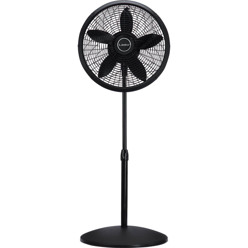 Lasko 18" 3-Speed Elegance And Performance Oscillating Standing Pedestal Fan, Black