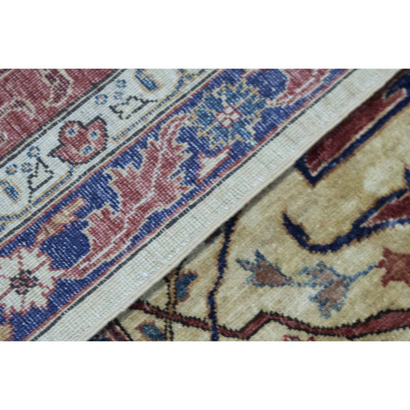 Hand-Knotted High-Quality Blue and Brown Area Rug