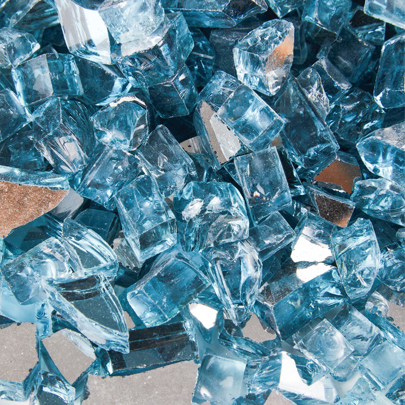 Verre de foyer d'extérieur 10 lb Aledra Cyrus, Bleu Azuria