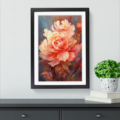 XYZ-FRM-V1223-5063 Peony Flower No.3 - Single Picture Frame Print on Wood