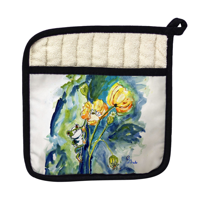 Grenouille et porte-pot de fleurs