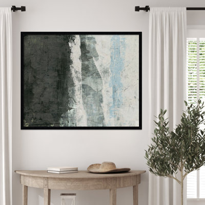 Black and Grey and Blue II by Fresno Wood Framed Wall Art Print