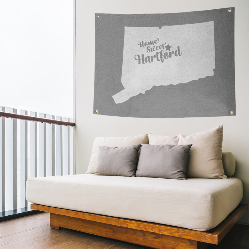 Tapisserie murale connecticut hartford, H 59 po x l 80 po, Gris