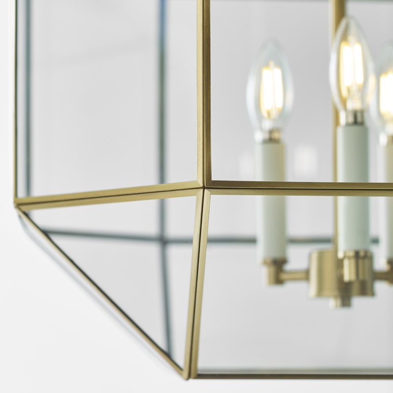 Morrison 3 - Light Pendant, 27.25" H x 18.5" W x 18.5" D, Satin Brass, Clear