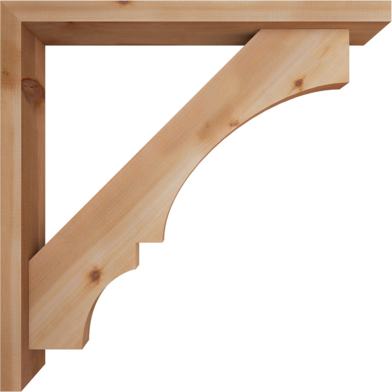 Support de bloc Balboa avec entretoise décalée, 28 po x 28 po, Cèdre rouge occidental de l 3 1/2 po (lisse)