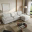 Canapé modulaire rembourré 4 pièces en tissu de lin avec repose-pieds 4 pièces-124608980-124608983