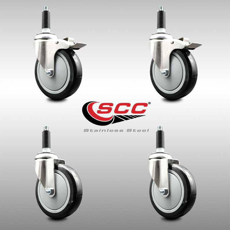 Ensemble de roulettes extensibles 5 pouces en acier inoxydable 316SS