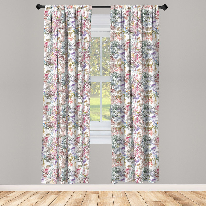 Floral Semi-Sheer Rod Pocket Sliding Panel, 28" x 95"