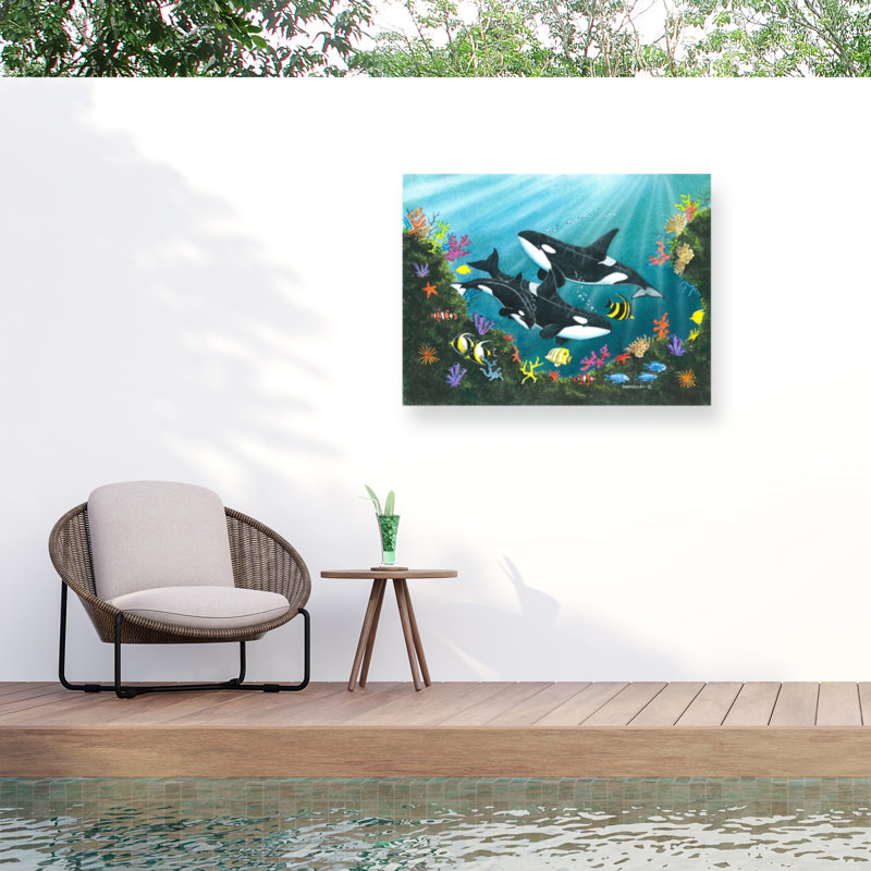 Toile d'extérieur «Dave Bartholet Orca Joy», H 14 po x l 19 po