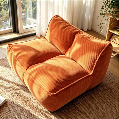 Caterpillar Sofa Slouchy  Lazy SofaCorduroy Fabric Beanbag Couch for Living Room, Bedroom & Dorm, Cozy Fluffy Cloud Mini Couch