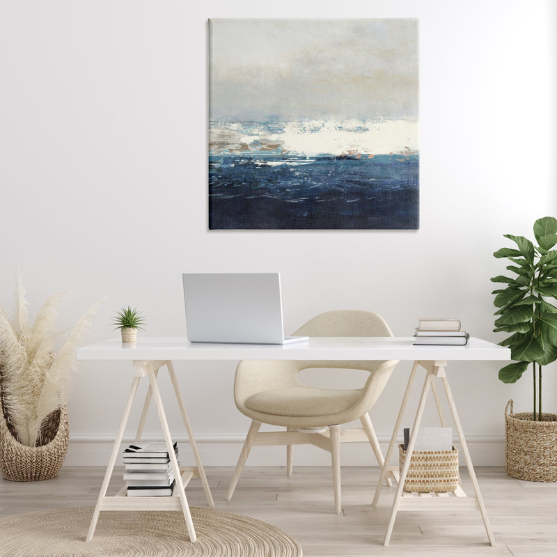 Art abstrait sur toile marée abstraite par Suzanne Nicoll, H 36 po x l 36 po x P 1,5 po