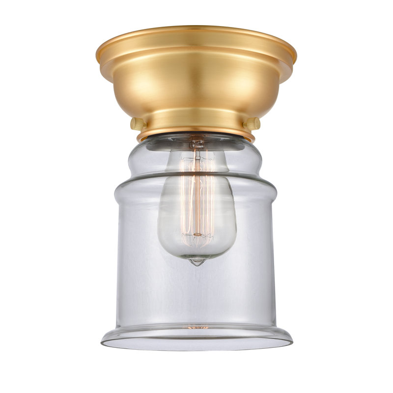Plafonnier encastré 1 lumière 6,25 po Alexandira, Ampoule non incluse, Transparent, Or satiné