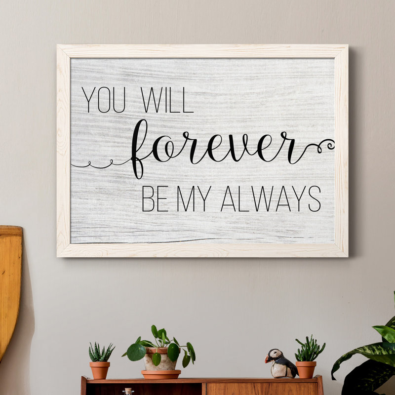 «Forever My Always», reproduction d'impression sur toile, H 37,5 po x l 27,5 po x P 1,5 po, Blanc