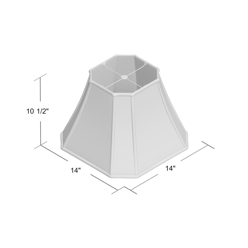 Abat-jour cloche en soie / shantung, Coquille d'oeuf, H 10,5 po x l 14 po x P 14 po