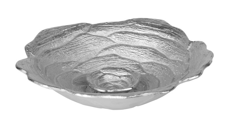 Rosdorf Park Mylene Porcelain Aluminum Stainless Steel Chips and Dip Platter Serving Dish