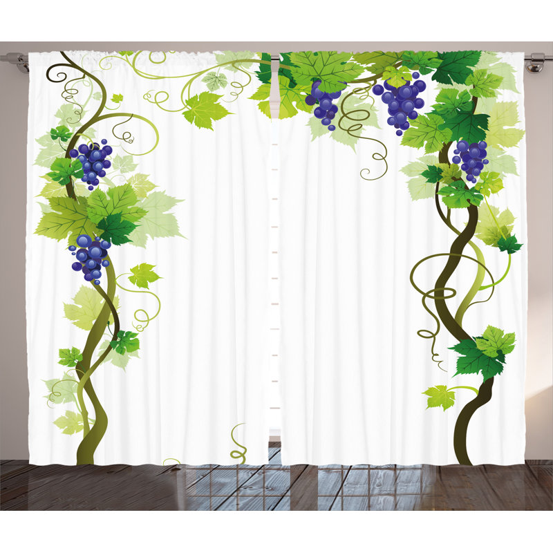 Beth Semi Sheer Curtain Pair, 54" W x 96" L