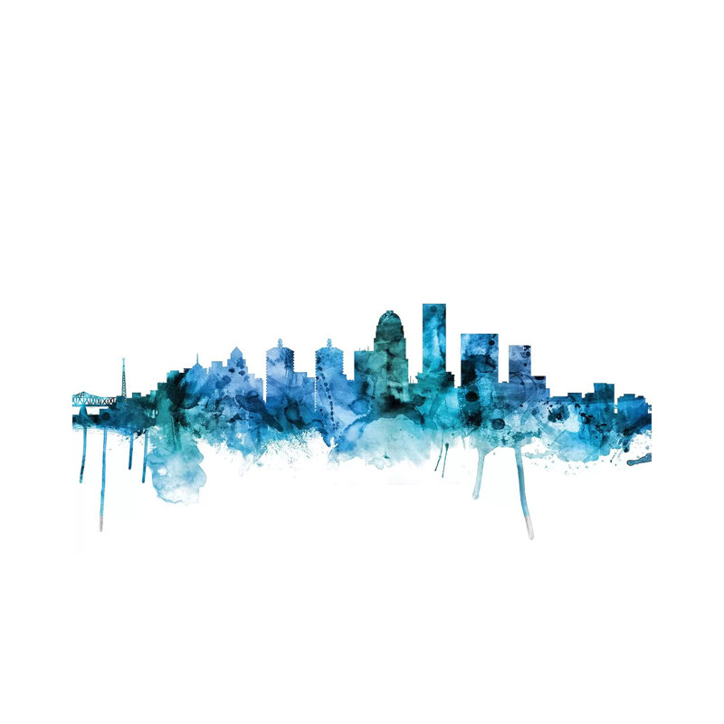 Louisville, Kentucky City Skyline by Michael Tompsett - 1 Piece Wrapped Canvas Wall Art, 152.5 cm H x 101.5 cm W