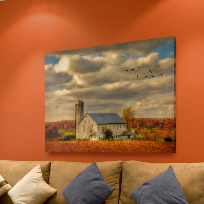 Family Farm II Large Canvas Wall Art in Brown and Green