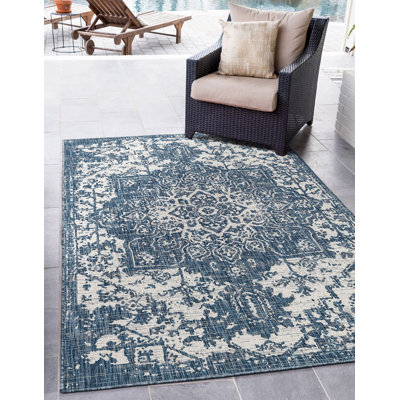 Tapis d'extérieur de couleur turquoise