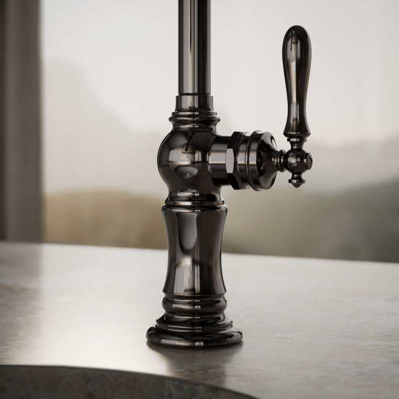 Artifacts® Single-Hole Bar Faucet with Supply Lines, Titanium