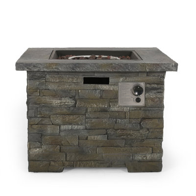 Table de foyer d'extérieur au propane en béton H 24,5 po x l 33 po Altair