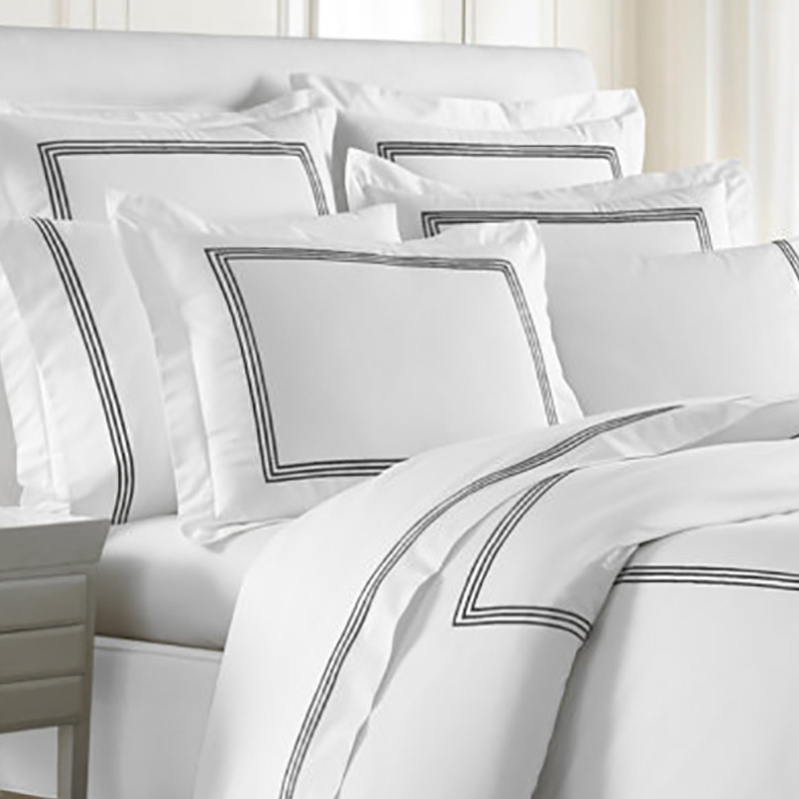 Ravana Cotton Blend Percale Flat Sheet, Black, Full/Queen Flat Sheet