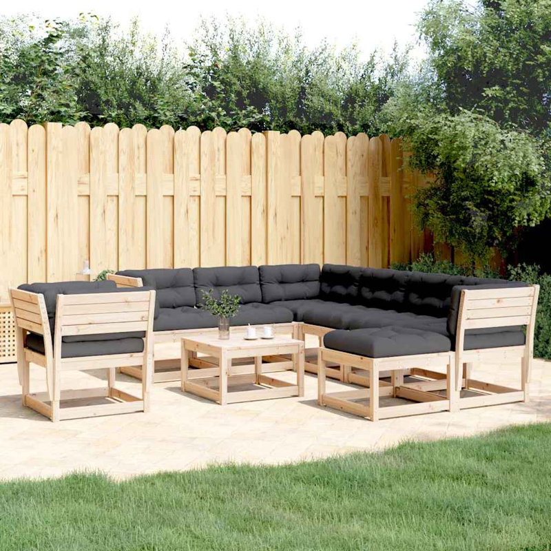 273cm Wide Patio Sofa, Brown, Gray