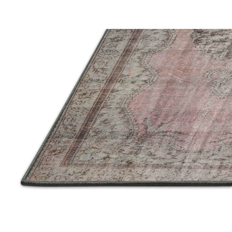 Tapis oriental pâle / rose, Rectangle 7 pi x 9 pi