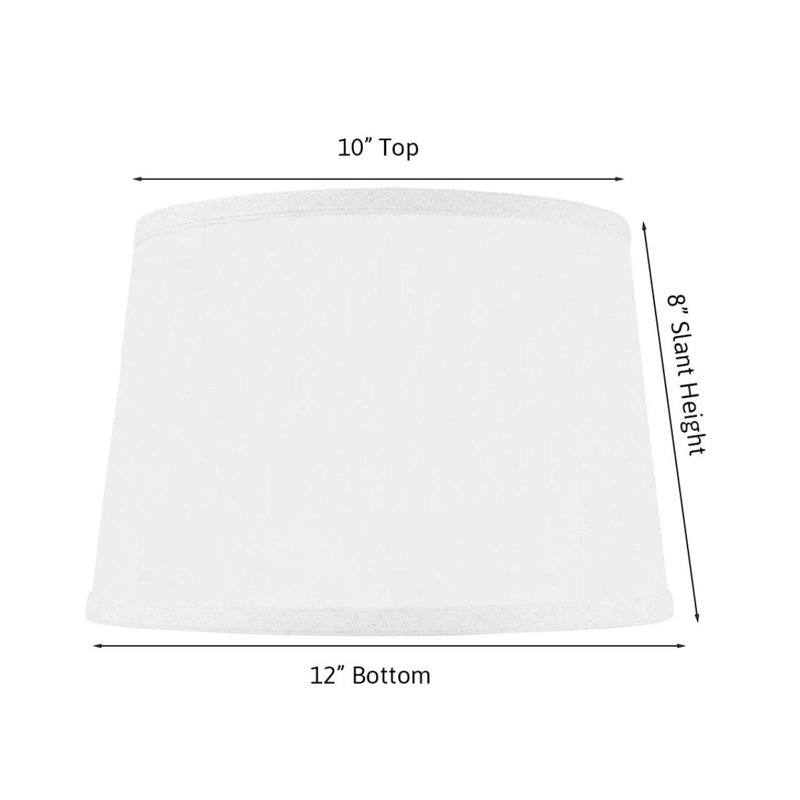 Abat-jour tambour en lin CLIP-ON FITTER, H 8 po x l 12 po x P 12 po, Blanc