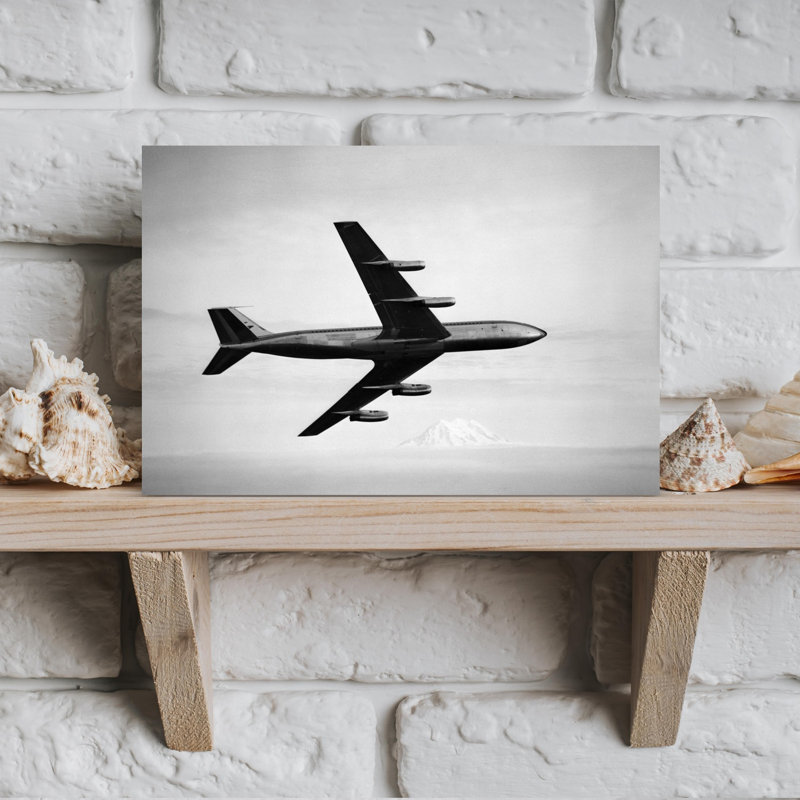 1950, années 1960, Boeing 707, avion classique rétro, art mural, 18" H x 12" W