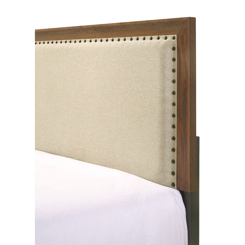 Tête de lit tapissier capitonnée 1pc, Grand lit, Brun