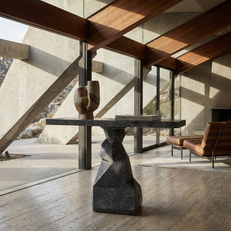 Tilden Console, Marble, Black
