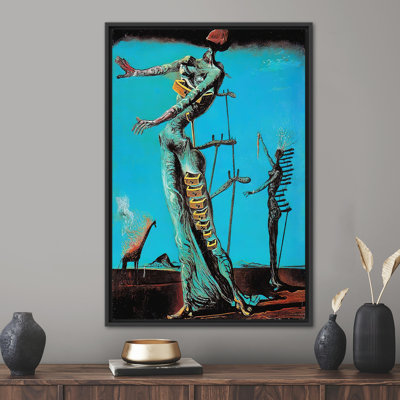 Salvador Dali Inspired Burning Giraffe Wall Decor on Canvas for Art Lovers